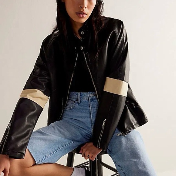 NWOT Free People Ryder Sport Vegan Moto Jacket - Picture 7 of 7